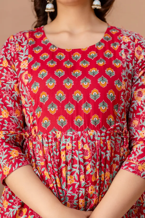 Red_Floral_Maternity_And_Feeding_Kurti
