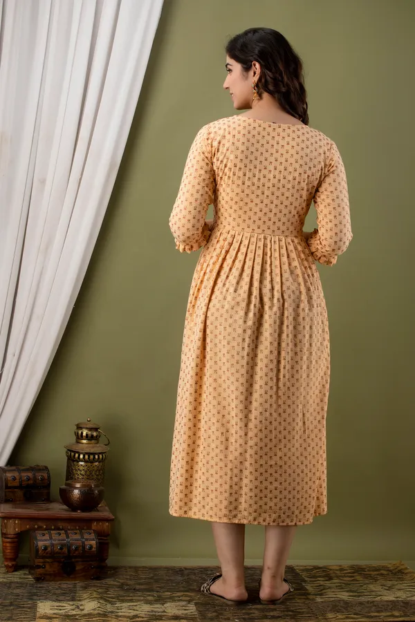 Rayon_Printed_Maternity_Beige_Dress