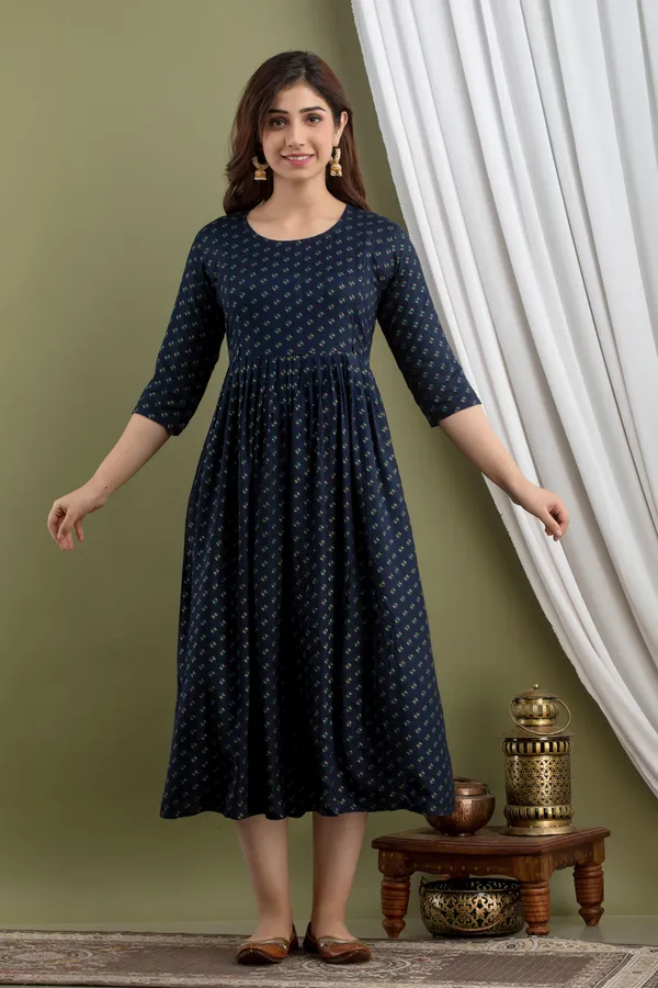 Rayon_Printed_Blue_Anarkali_Maternity_Kurti-KI594