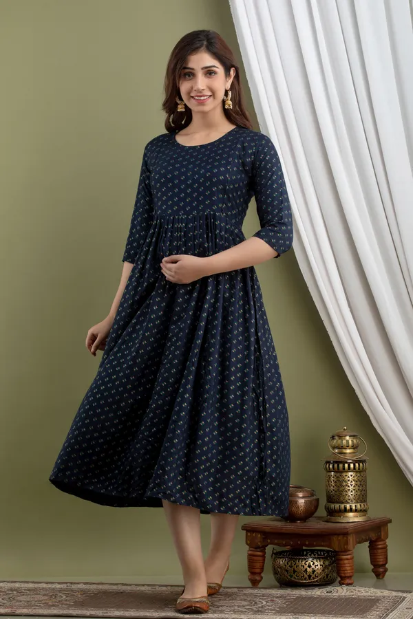 Rayon_Printed_Blue_Anarkali_Maternity_Kurti-KI594