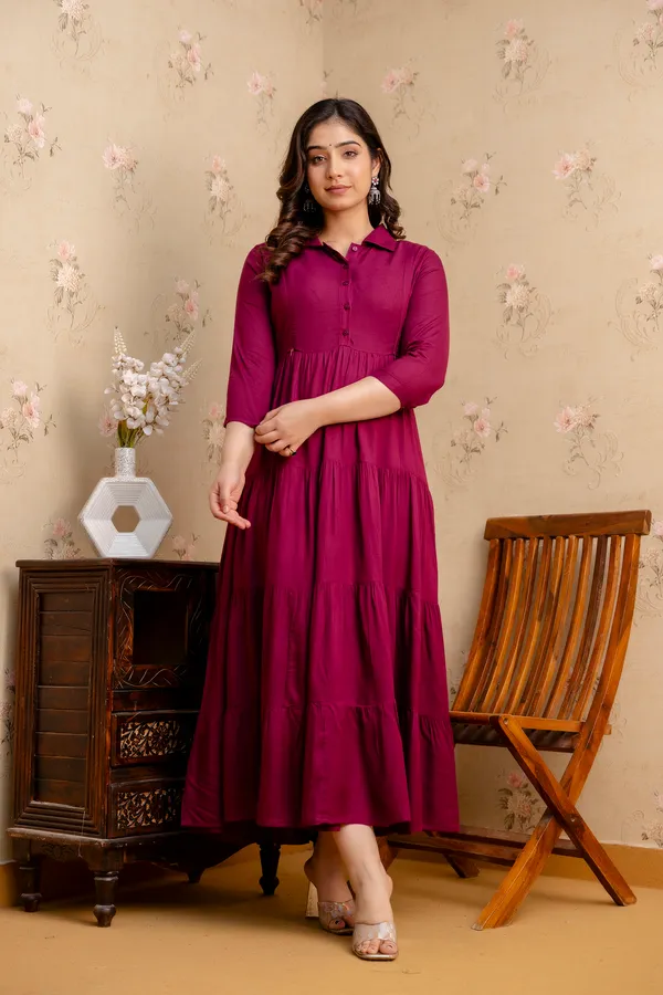 Reyon_Solid_Wine_Maternity_4_Tyer_Dress