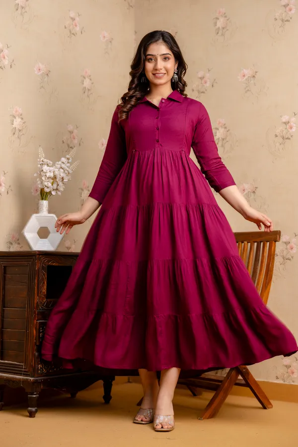 Reyon_Solid_Wine_Maternity_4_Tyer_Dress
