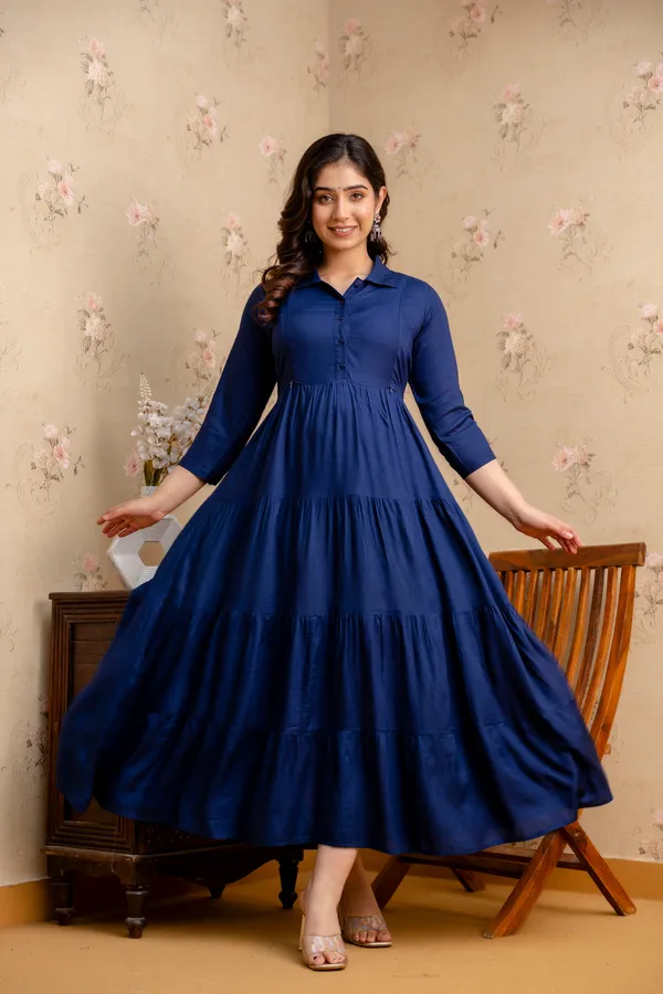 Reyon_Solid_Maternity_4_Tyer_Navy_Blue_Long_Dress