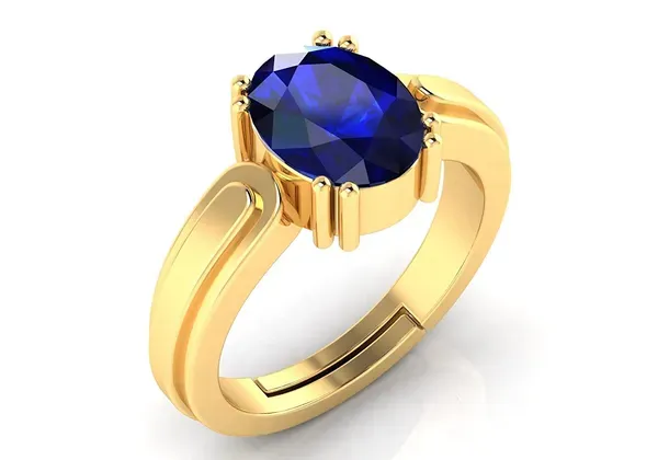 Blue_Sapphire_Created_Gold_Plated_Panchdhatu_Adjustable_Neelam_Ring_For_Men_&_Women_From_4.25_Ratti_To_20.25_Ratti