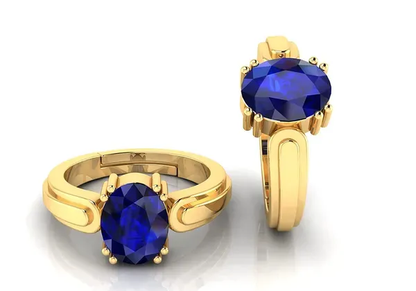 Blue_Sapphire_Created_Gold_Plated_Panchdhatu_Adjustable_Neelam_Ring_For_Men_&_Women_From_4.25_Ratti_To_20.25_Ratti