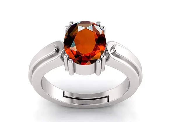 Hessonite_Gomed_Stone_Created_Adjustable_Woman_&_Man_Ring_With_Lab_Certificate