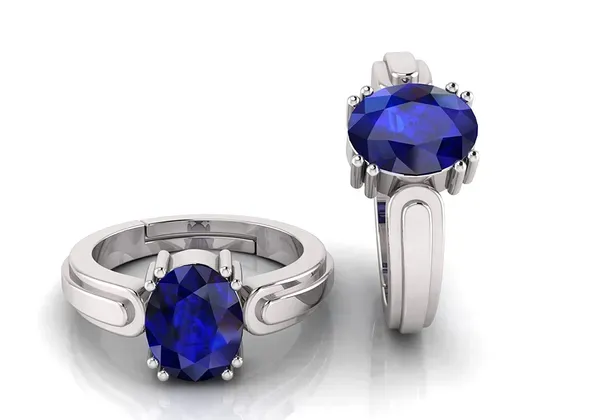Blue_Sapphire_Created_Gold_Plated_Panchdhatu_Adjustable_Neelam_Ring_For_Men_&_Women_From_4.25_Ratti_To_20.25_Ratti
