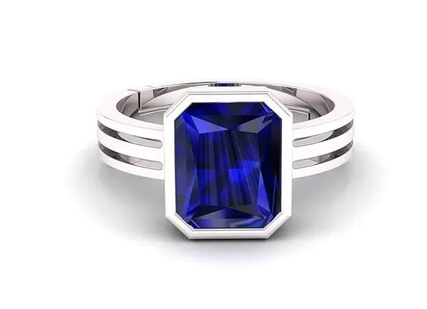 Blue_Sapphire_Created_Gold_Plated_Panchdhatu_Adjustable_Neelam_Ring_For_Men_&_Women_From_4.25_Ratti_To_20.25_Ratti
