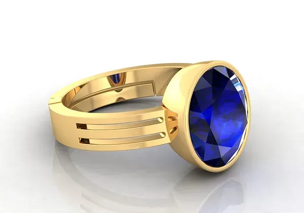 Blue_Sapphire_Created_Gold_Plated_Panchdhatu_Adjustable_Neelam_Ring_For_Men_&_Women_From_4.25_Ratti_To_20.25_Ratti
