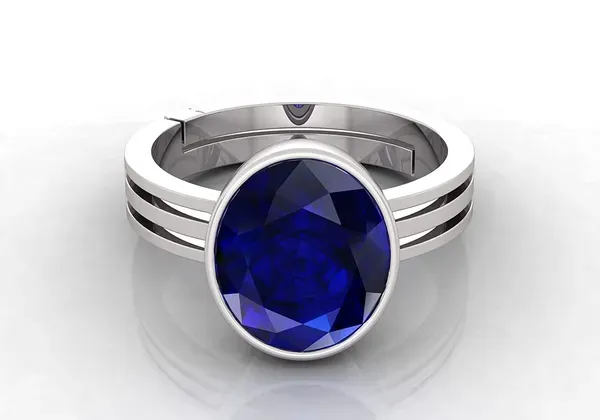 Blue_Sapphire_Created_Gold_Plated_Panchdhatu_Adjustable_Neelam_Ring_For_Men_&_Women_From_4.25_Ratti_To_20.25_Ratti