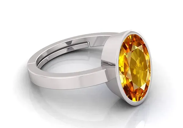 Yellow_Pukhraj_Created_Sapphire_Gemstone_Gold_Plated_Ring_For_Men_&_Women_From_4.25_Ratti_To_20.25_Ratti