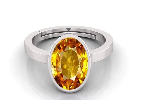 Yellow_Pukhraj_Created_Sapphire_Gemstone_Gold_Plated_Ring_For_Men_&_Women_From_4.25_Ratti_To_20.25_Ratti