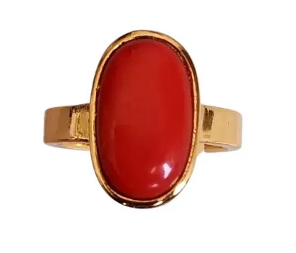 Moonga_Red_Coral_Created_Ring_Adjustable_|_Best_Quality_Ring|_Pure_Stone_Ring_Gemstone