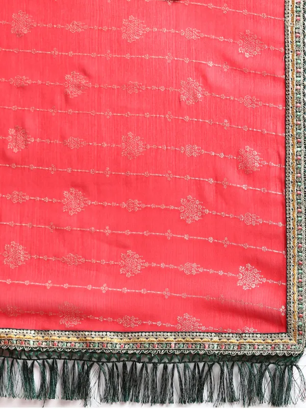 Red_Zomato_Silk_Fancy_Border_with_Foil_Work_Saree