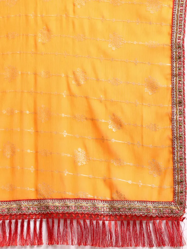 Yellow__Zomato_Silk_Fancy_Border_with_Foil_Work_Saree