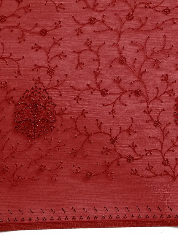 Red_Zomato_Silk_Swarovski_Work_Embroidery_Saree