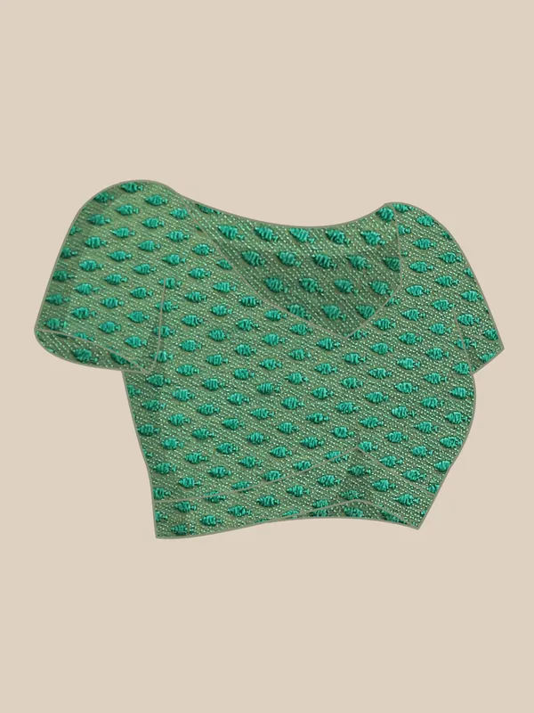 Turquoise_Green_Zomato_Silk_Swarovski_Work_Embroidery_Saree