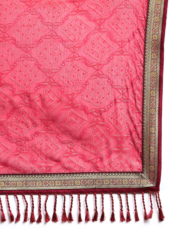 Maroon__Shimmer_Chiffon_Fancy_Border_with_Foil_Work_Saree
