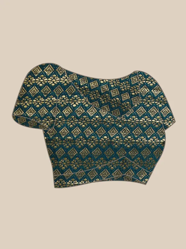 Blue_Shimmer_Chiffon_Fancy_Border_with_Foil_Work_Saree