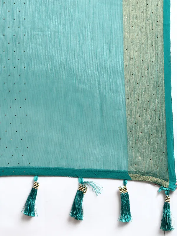 Green_Viscoss_Chiffon_Swarovski_Work_Embroidery_Saree
