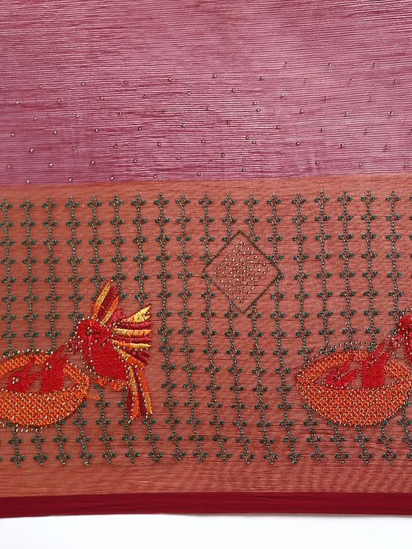 Maroon__Viscoss_Chiffon_Swarovski_Work_Embroidery_Saree