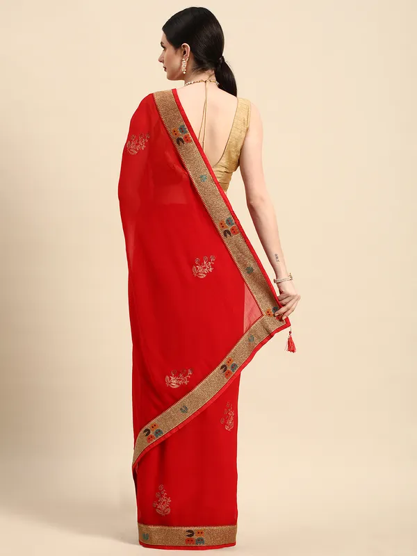 Red_Zomato__Full_Saree_Fancy_Border_With_Swaroski_Diamond_Work