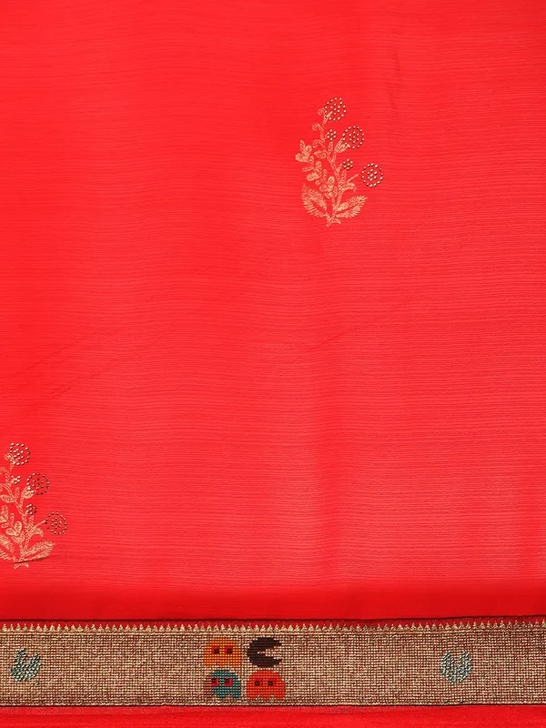 Red_Zomato__Full_Saree_Fancy_Border_With_Swaroski_Diamond_Work