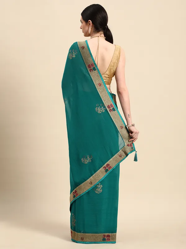 Green_Zomato__Full_Saree_Fancy_Border_With_Swaroski_Diamond_Work