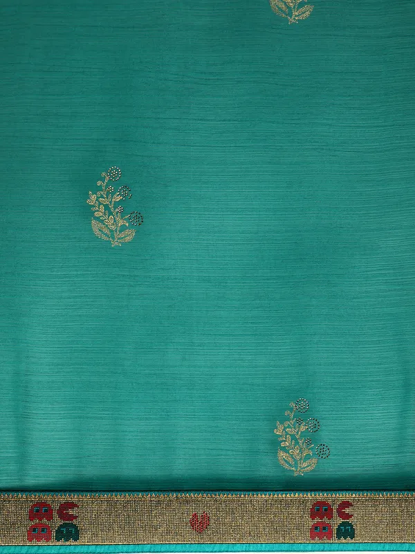 Green_Zomato__Full_Saree_Fancy_Border_With_Swaroski_Diamond_Work