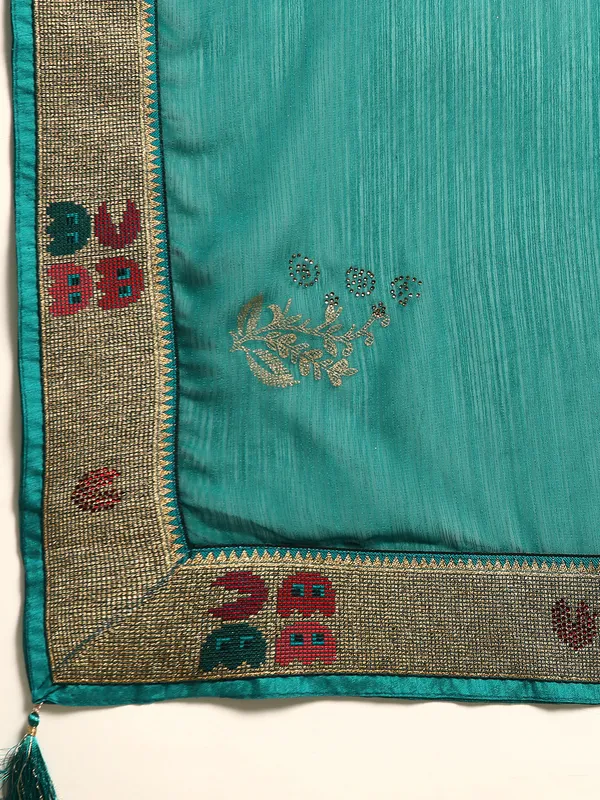 Green_Zomato__Full_Saree_Fancy_Border_With_Swaroski_Diamond_Work