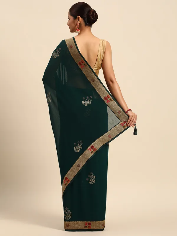 Green_Zomato__Full_Saree_Fancy_Border_With_Swaroski_Diamond_Work