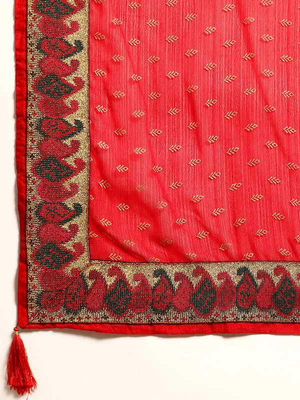 Red_Zomato___Saree__Butti_Print_With_Swaroski_Work