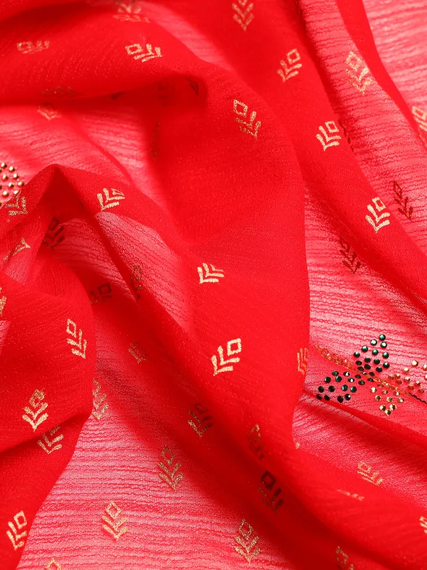 Red_Zomato___Saree__Butti_Print_With_Swaroski_Work