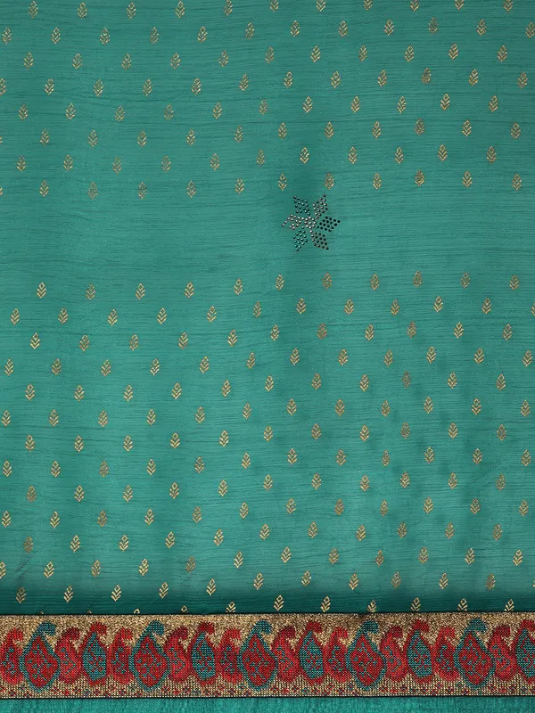 Green_Zomato___Saree__Butti_Print_With_Swaroski_Work