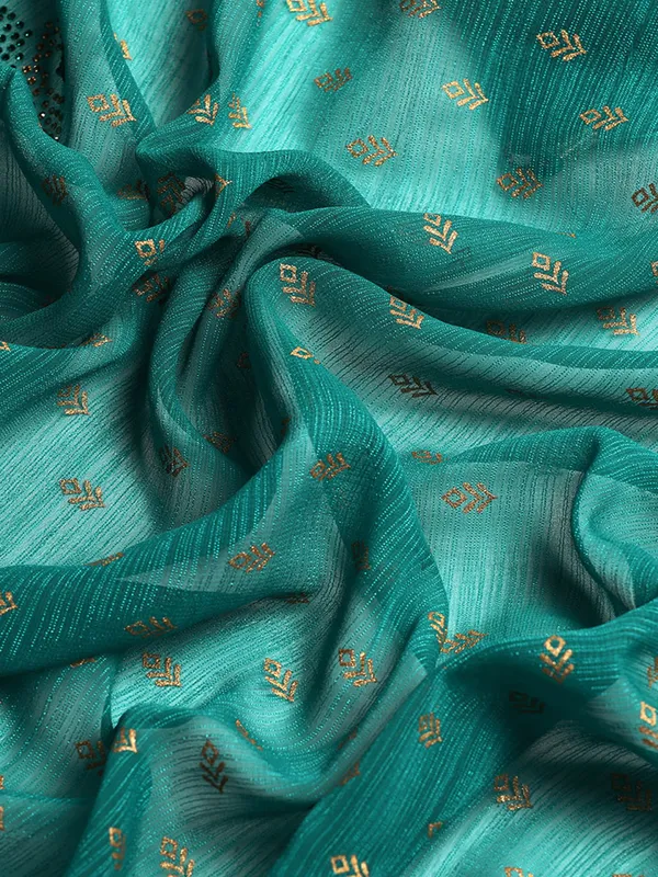 Green_Zomato___Saree__Butti_Print_With_Swaroski_Work