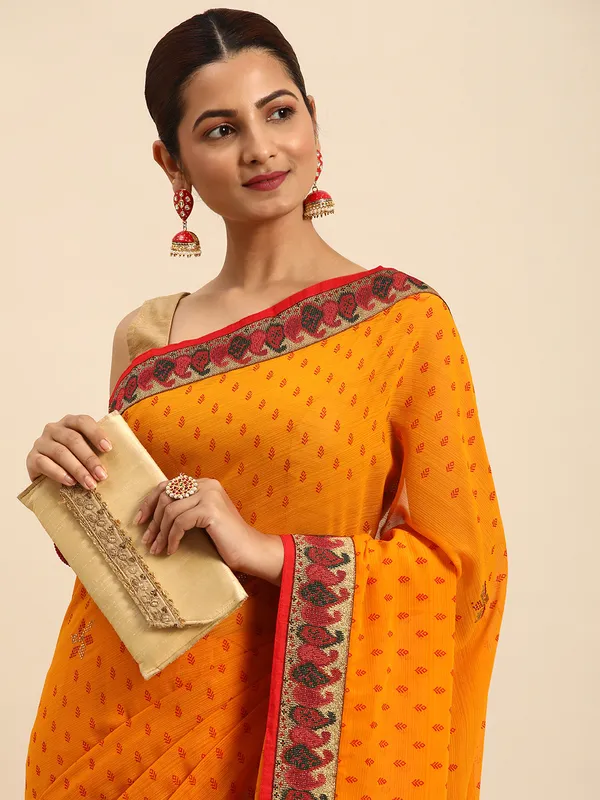 Yellow_Zomato___Saree__Butti_Print_With_Swaroski_Work