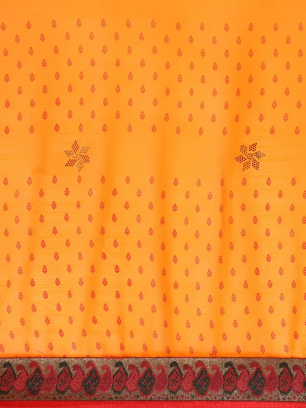 Yellow_Zomato___Saree__Butti_Print_With_Swaroski_Work
