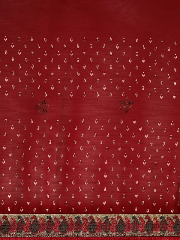 Maroon_Zomato___Saree__Butti_Print_With_Swaroski_Work