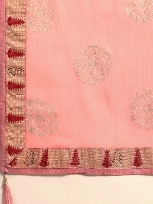 Indian_Women_Lite_Pink_Shimmer_Chiffon_Fancy_Border_with_Swarovski_&_foil_work