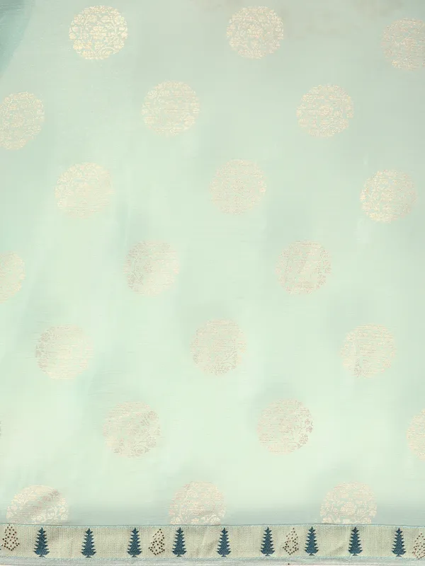 Indian_Women_Turquoise_Blue_Shimmer_Chiffon_Fancy_Border_with_Swarovski_&_foil_work