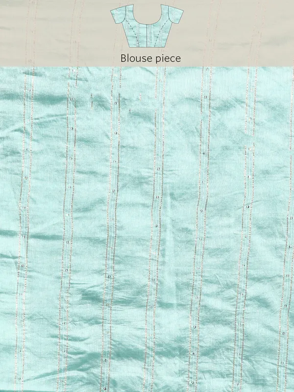Indian_Women_Turquoise_Blue_Shimmer_Chiffon_Fancy_Border_with_Swarovski_&_foil_work