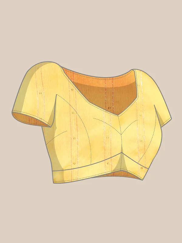 Indian_Women_Yellow_Shimmer_Chiffon_Fancy_Border_with_Swarovski_&_foil_work