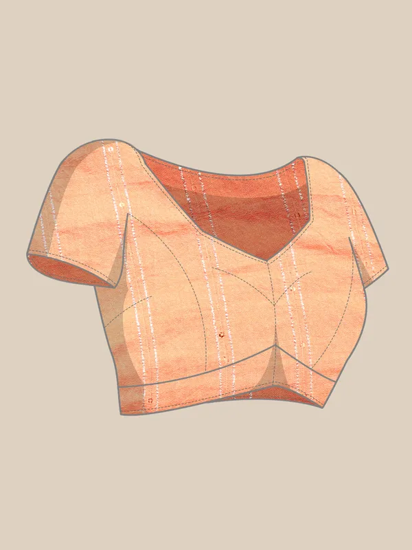 Indian_Women_Orange_Shimmer_Chiffon_Fancy_Border_with_Swarovski_&_foil_work