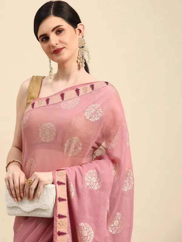 Indian_Women_Lite_Purple_Shimmer_Chiffon_Fancy_Border_with_Swarovski_&_foil_work