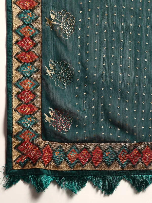 Green_Zomato__Full_Saree_Butti_Print_With_Swaroski_Diamond_Work