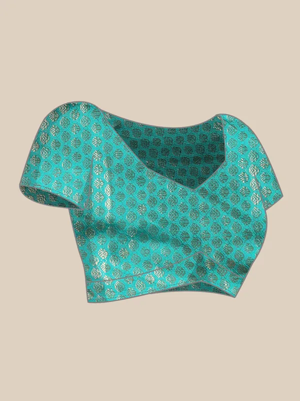Indian_Women_Green_Striped_Satin_Silk_Fancy_Border_with_Swarovski_work