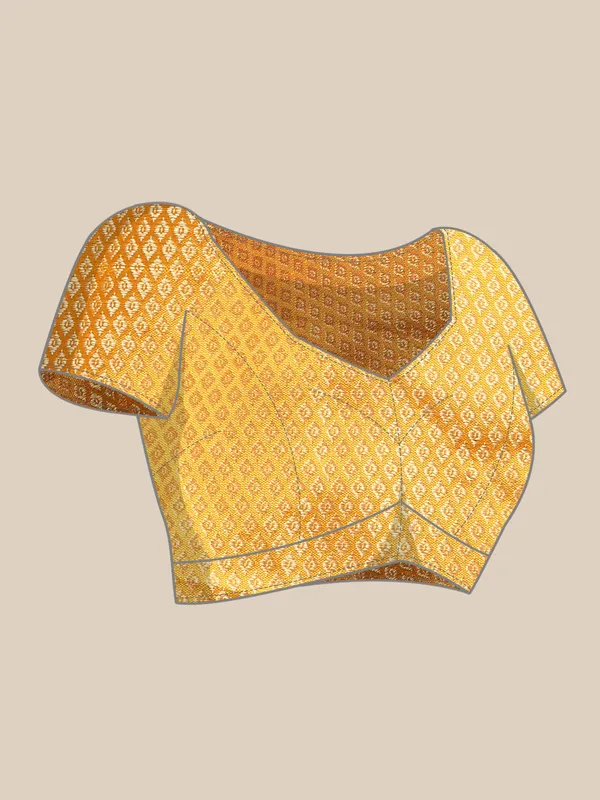 Indian_Women_Yellow_Striped_Satin_Silk_Fancy_Border_with_Swarovski_work