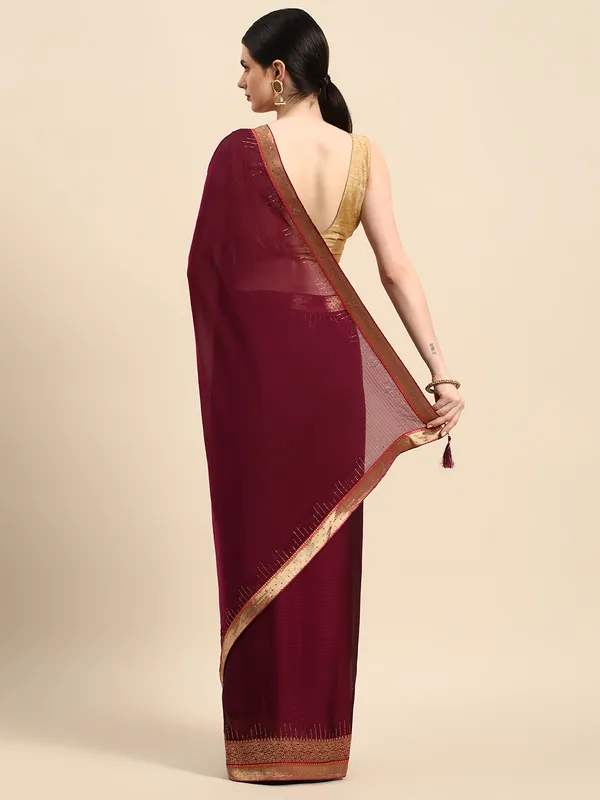 Indian_Women_Purple_Striped_Satin_Silk_Fancy_Border_with_Swarovski_work