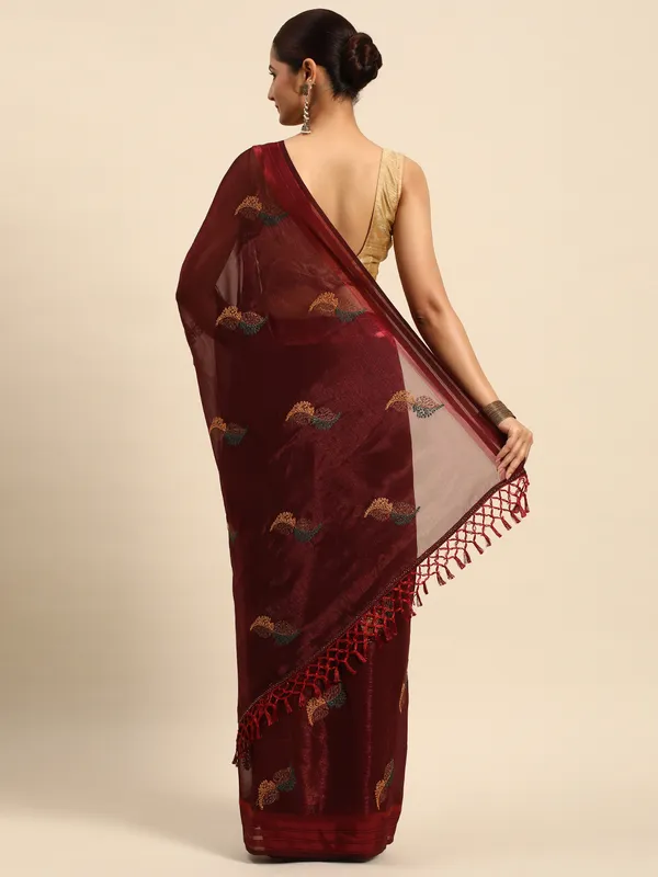 Red_Shimmer_Full_Saree_Fancy_Border_With_Swaroski_Diamond_Work