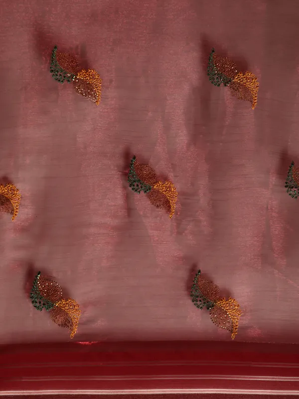 Red_Shimmer_Full_Saree_Fancy_Border_With_Swaroski_Diamond_Work